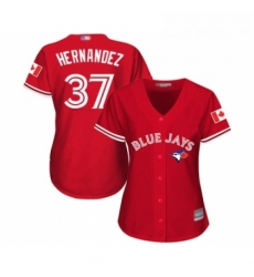 Womens Toronto Blue Jays 37 Teoscar Hernandez Replica Scarlet Alternate Baseball Jersey Womens Toronto Blue Jays 37 Teoscar Hernandez Replica Scarlet Alternate Baseball Jersey