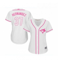 Womens Toronto Blue Jays 37 Teoscar Hernandez Replica White Fashion Cool Base Baseball Jersey Womens Toronto Blue Jays 37 Teoscar Hernandez Replica White Fashion Cool Base Baseball Jersey