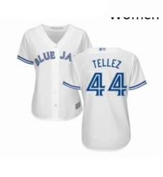 Womens Toronto Blue Jays 44 Rowdy Tellez Replica White Home Baseball Jersey Womens Toronto Blue Jays 44 Rowdy Tellez Replica White Home Baseball Jersey