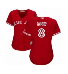 Women's Toronto Blue Jays #8 Cavan Biggio Authentic Scarlet Alternate Baseball Player Jersey Women's Toronto Blue Jays #8 Cavan Biggio Authentic Scarlet Alternate Baseball Player Jersey