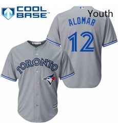 Youth Majestic Toronto Blue Jays 12 Roberto Alomar Replica Grey Road MLB Jersey Youth Majestic Toronto Blue Jays 12 Roberto Alomar Replica Grey Road MLB Jersey