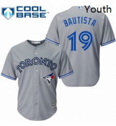 Youth Majestic Toronto Blue Jays 19 Jose Bautista Authentic Grey Road MLB Jersey Youth Majestic Toronto Blue Jays 19 Jose Bautista Authentic Grey Road MLB Jersey
