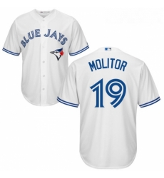 Youth Majestic Toronto Blue Jays 19 Paul Molitor Replica White Home MLB Jersey Youth Majestic Toronto Blue Jays 19 Paul Molitor Replica White Home MLB Jersey
