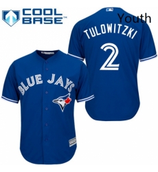 Youth Majestic Toronto Blue Jays 2 Troy Tulowitzki Authentic Blue Alternate MLB Jersey Youth Majestic Toronto Blue Jays 2 Troy Tulowitzki Authentic Blue Alternate MLB Jersey