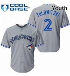 Youth Majestic Toronto Blue Jays 2 Troy Tulowitzki Replica Grey Road MLB Jersey Youth Majestic Toronto Blue Jays 2 Troy Tulowitzki Replica Grey Road MLB Jersey