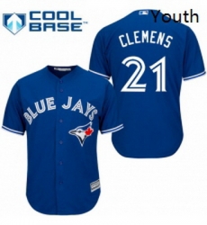 Youth Majestic Toronto Blue Jays 21 Roger Clemens Authentic Blue Alternate MLB Jersey Youth Majestic Toronto Blue Jays 21 Roger Clemens Authentic Blue Alternate MLB Jersey