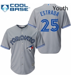 Youth Majestic Toronto Blue Jays 25 Marco Estrada Authentic Grey Road MLB Jersey Youth Majestic Toronto Blue Jays 25 Marco Estrada Authentic Grey Road MLB Jersey