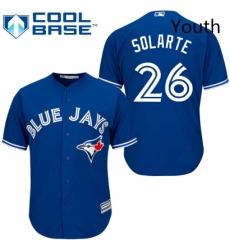 Youth Majestic Toronto Blue Jays 26 Yangervis Solarte Replica Blue Alternate MLB Jersey Youth Majestic Toronto Blue Jays 26 Yangervis Solarte Replica Blue Alternate MLB Jersey