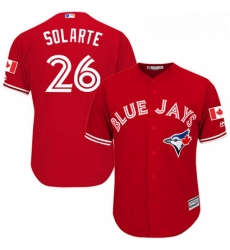 Youth Majestic Toronto Blue Jays 26 Yangervis Solarte Replica Scarlet Alternate MLB Jersey Youth Majestic Toronto Blue Jays 26 Yangervis Solarte Replica Scarlet Alternate MLB Jersey