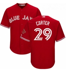 Youth Majestic Toronto Blue Jays 29 Joe Carter Replica Scarlet Alternate MLB Jersey Youth Majestic Toronto Blue Jays 29 Joe Carter Replica Scarlet Alternate MLB Jersey