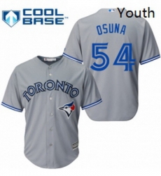Youth Majestic Toronto Blue Jays 54 Roberto Osuna Authentic Grey Road MLB Jersey Youth Majestic Toronto Blue Jays 54 Roberto Osuna Authentic Grey Road MLB Jersey