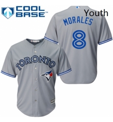 Youth Majestic Toronto Blue Jays 8 Kendrys Morales Authentic Grey Road MLB Jersey Youth Majestic Toronto Blue Jays 8 Kendrys Morales Authentic Grey Road MLB Jersey