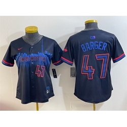 Youth Toronto Blue Jays 47 Addison Barger Navy 2024 City Connect Limited Stitched Baseball Jersey