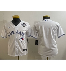 Youth Toronto Blue Jays Blank White 2025 World Series Cool Base Stitched Baseball Jersey