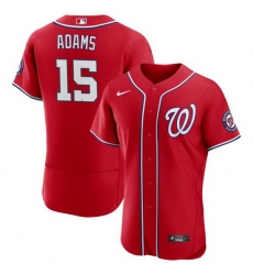 Men Washington Nationals 15 Riley Adams Red Flex Base Stitched MLB Jersey Men Washington Nationals 15 Riley Adams Red Flex Base Stitched MLB Jersey
