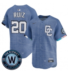 Men Washington Nationals 20 Keibert Ruiz Blue 2025 City Connect Limited Stitched Baseball Jersey