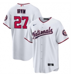Men Washington Nationals 27 Jake Irvin White Cool Base Stitched Baseball Jersey Men Washington Nationals 27 Jake Irvin White Cool Base Stitched Baseball Jersey