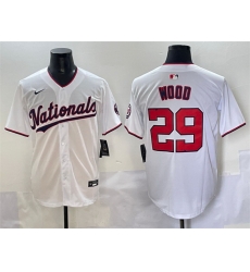 Men Washington Nationals 29 James Wood White Home Limited Stitched Baseball Jersey