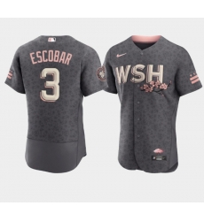 Men Washington Nationals 3 Alcides Escobar 2022 Grey City Connect Cherry Blossom Flex Base Stitched MLB jersey Men Washington Nationals 3 Alcides Escobar 2022 Grey City Connect Cherry Blossom Flex Base Stitched MLB jersey