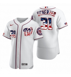 Men Washington Nationals 31 Max Scherzer Men Nike White Fluttering USA Flag Limited Edition Flex Base MLB Jersey Men Washington Nationals 31 Max Scherzer Men Nike White Fluttering USA Flag Limited Edition Flex Base MLB Jersey