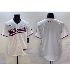Men Washington Nationals Blank White Limited Stitched Baseball Jersey