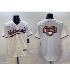 Men Washington Nationals Team Big Logo White Limited Stitched Baseball Jersey Men Washington Nationals Team Big Logo White Limited Stitched Baseball Jersey