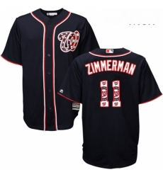 Mens Majestic Washington Nationals 11 Ryan Zimmerman Authentic Navy Blue Team Logo Fashion Cool Base MLB Jersey Mens Majestic Washington Nationals 11 Ryan Zimmerman Authentic Navy Blue Team Logo Fashion Cool Base MLB Jersey