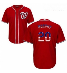 Mens Majestic Washington Nationals 20 Daniel Murphy Authentic Red USA Flag Fashion MLB Jersey Mens Majestic Washington Nationals 20 Daniel Murphy Authentic Red USA Flag Fashion MLB Jersey