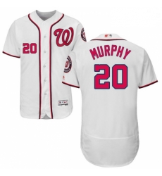 Mens Majestic Washington Nationals 20 Daniel Murphy White Home Flex Base Authentic Collection MLB Jersey Mens Majestic Washington Nationals 20 Daniel Murphy White Home Flex Base Authentic Collection MLB Jersey