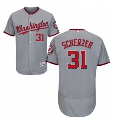 Mens Majestic Washington Nationals 31 Max Scherzer Grey Road Flex Base Authentic Collection MLB Jersey Mens Majestic Washington Nationals 31 Max Scherzer Grey Road Flex Base Authentic Collection MLB Jersey