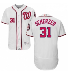 Mens Majestic Washington Nationals 31 Max Scherzer White Home Flex Base Authentic Collection MLB Jersey Mens Majestic Washington Nationals 31 Max Scherzer White Home Flex Base Authentic Collection MLB Jersey