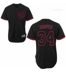 Mens Majestic Washington Nationals 34 Bryce Harper Authentic Black Fashion MLB Jersey Mens Majestic Washington Nationals 34 Bryce Harper Authentic Black Fashion MLB Jersey