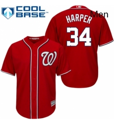 Mens Majestic Washington Nationals 34 Bryce Harper Replica Red Alternate 1 Cool Base MLB Jersey Mens Majestic Washington Nationals 34 Bryce Harper Replica Red Alternate 1 Cool Base MLB Jersey