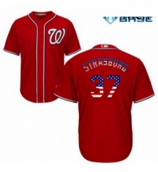 Mens Majestic Washington Nationals 37 Stephen Strasburg Replica Red USA Flag Fashion MLB Jersey Mens Majestic Washington Nationals 37 Stephen Strasburg Replica Red USA Flag Fashion MLB Jersey