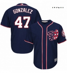Mens Majestic Washington Nationals 47 Gio Gonzalez Replica Navy Blue Alternate 2 Cool Base MLB Jersey Mens Majestic Washington Nationals 47 Gio Gonzalez Replica Navy Blue Alternate 2 Cool Base MLB Jersey