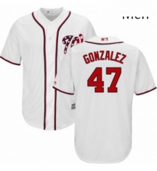 Mens Majestic Washington Nationals 47 Gio Gonzalez Replica White Home Cool Base MLB Jersey Mens Majestic Washington Nationals 47 Gio Gonzalez Replica White Home Cool Base MLB Jersey