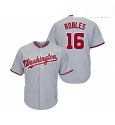 Mens Washington Nationals 16 Victor Robles Replica Grey Road Cool Base Baseball Jersey Mens Washington Nationals 16 Victor Robles Replica Grey Road Cool Base Baseball Jersey