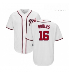 Mens Washington Nationals 16 Victor Robles Replica White Home Cool Base Baseball Jersey Mens Washington Nationals 16 Victor Robles Replica White Home Cool Base Baseball Jersey