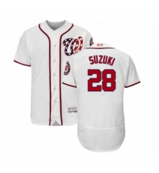 Mens Washington Nationals 28 Kurt Suzuki White Home Flex Base Authentic Collection Baseball Jersey Mens Washington Nationals 28 Kurt Suzuki White Home Flex Base Authentic Collection Baseball Jersey
