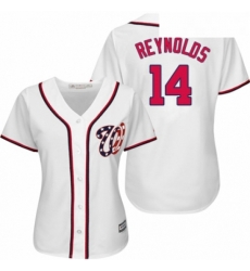 Womens Majestic Washington Nationals 14 Mark Reynolds Replica White Home Cool Base MLB Jersey Womens Majestic Washington Nationals 14 Mark Reynolds Replica White Home Cool Base MLB Jersey