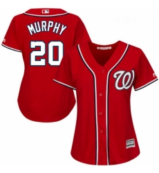Womens Majestic Washington Nationals 20 Daniel Murphy Replica Red Alternate 1 Cool Base MLB Jersey Womens Majestic Washington Nationals 20 Daniel Murphy Replica Red Alternate 1 Cool Base MLB Jersey