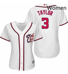 Womens Majestic Washington Nationals 3 Michael Taylor Authentic White Home Cool Base MLB Jersey Womens Majestic Washington Nationals 3 Michael Taylor Authentic White Home Cool Base MLB Jersey