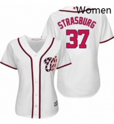 Womens Majestic Washington Nationals 37 Stephen Strasburg Replica White MLB Jersey Womens Majestic Washington Nationals 37 Stephen Strasburg Replica White MLB Jersey