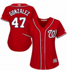 Womens Majestic Washington Nationals 47 Gio Gonzalez Authentic Red Alternate 1 Cool Base MLB Jersey Womens Majestic Washington Nationals 47 Gio Gonzalez Authentic Red Alternate 1 Cool Base MLB Jersey