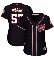 Womens Majestic Washington Nationals 57 Tanner Roark Replica Navy Blue Alternate 2 Cool Base MLB Jersey Womens Majestic Washington Nationals 57 Tanner Roark Replica Navy Blue Alternate 2 Cool Base MLB Jersey