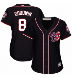 Womens Majestic Washington Nationals 8 Brian Goodwin Replica Navy Blue Alternate 2 Cool Base MLB Jersey Womens Majestic Washington Nationals 8 Brian Goodwin Replica Navy Blue Alternate 2 Cool Base MLB Jersey