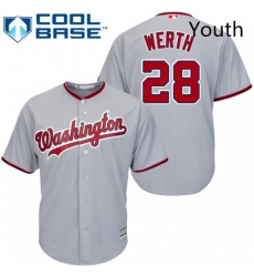 Youth Majestic Washington Nationals 28 Jayson Werth Replica Grey Road Cool Base MLB Jersey Youth Majestic Washington Nationals 28 Jayson Werth Replica Grey Road Cool Base MLB Jersey