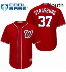 Youth Majestic Washington Nationals 37 Stephen Strasburg Authentic Red Alternate 1 Cool Base MLB Jersey Youth Majestic Washington Nationals 37 Stephen Strasburg Authentic Red Alternate 1 Cool Base MLB Jersey