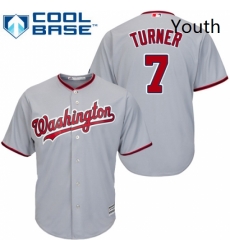 Youth Majestic Washington Nationals 7 Trea Turner Replica Grey Road Cool Base MLB Jersey Youth Majestic Washington Nationals 7 Trea Turner Replica Grey Road Cool Base MLB Jersey