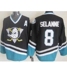 Anaheim Ducks 8 Teemu Selanne Black NHL Hockey Jersey Anaheim Ducks 8 Teemu Selanne Black NHL Hockey Jersey